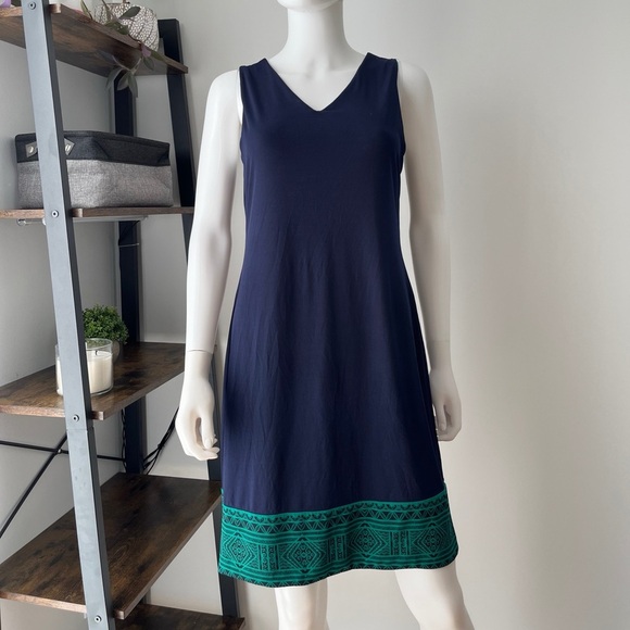 Magnolia Grace Womens Perissa Reversible Knit Dress Green Blue Stretch sz medium - Picture 4 of 8